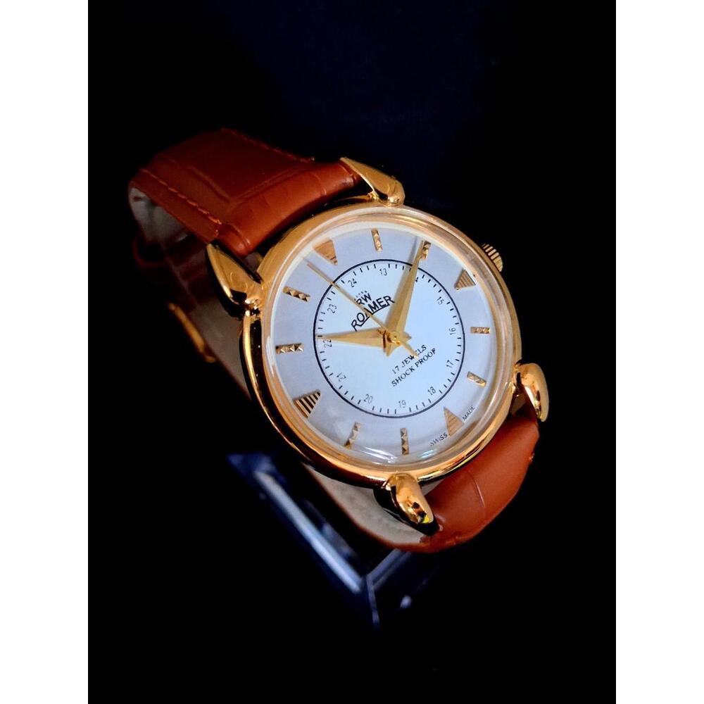 Vintage Roamer‎ Men's Leather Mechanical Watch RARE